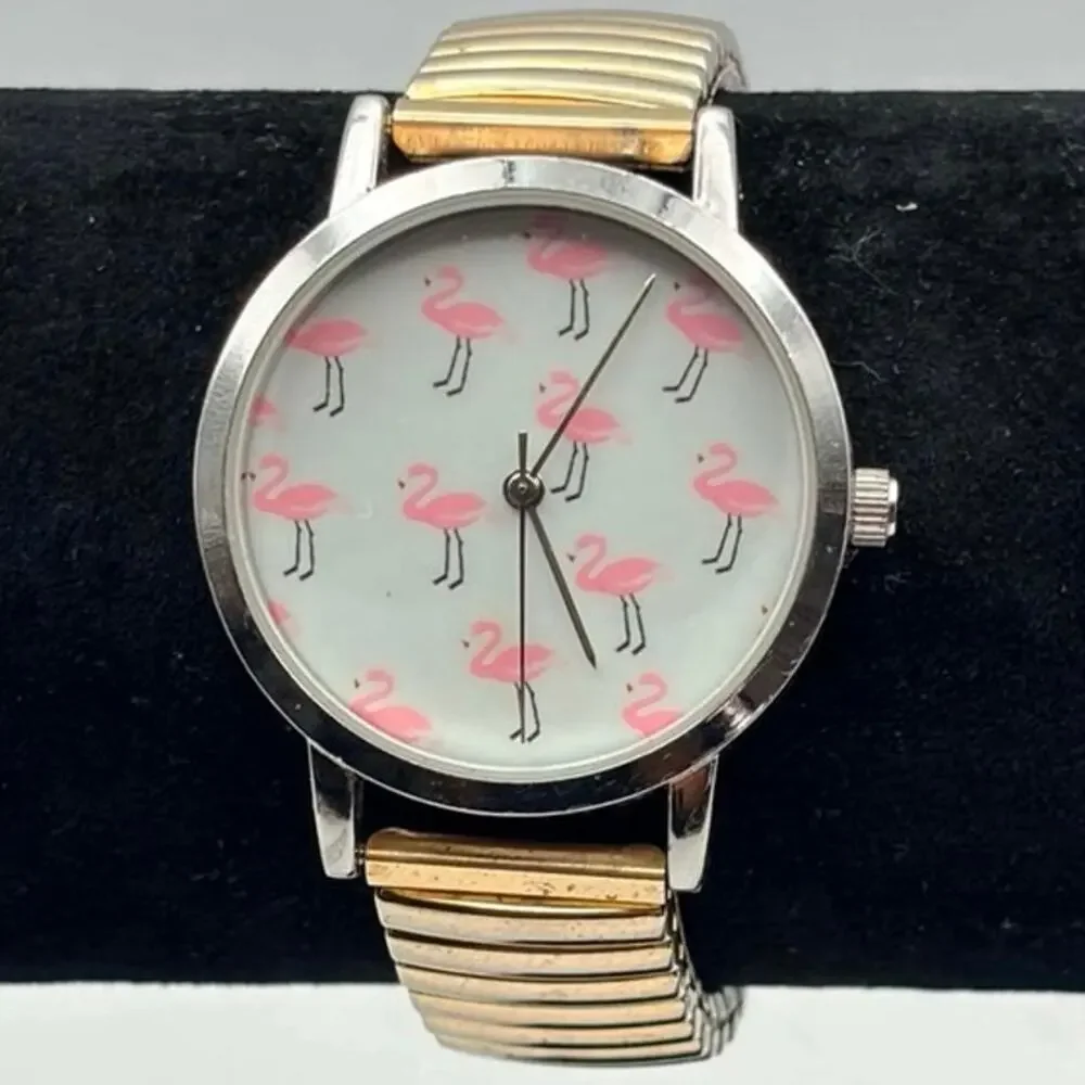 Silver & Gold Flamingo Watch